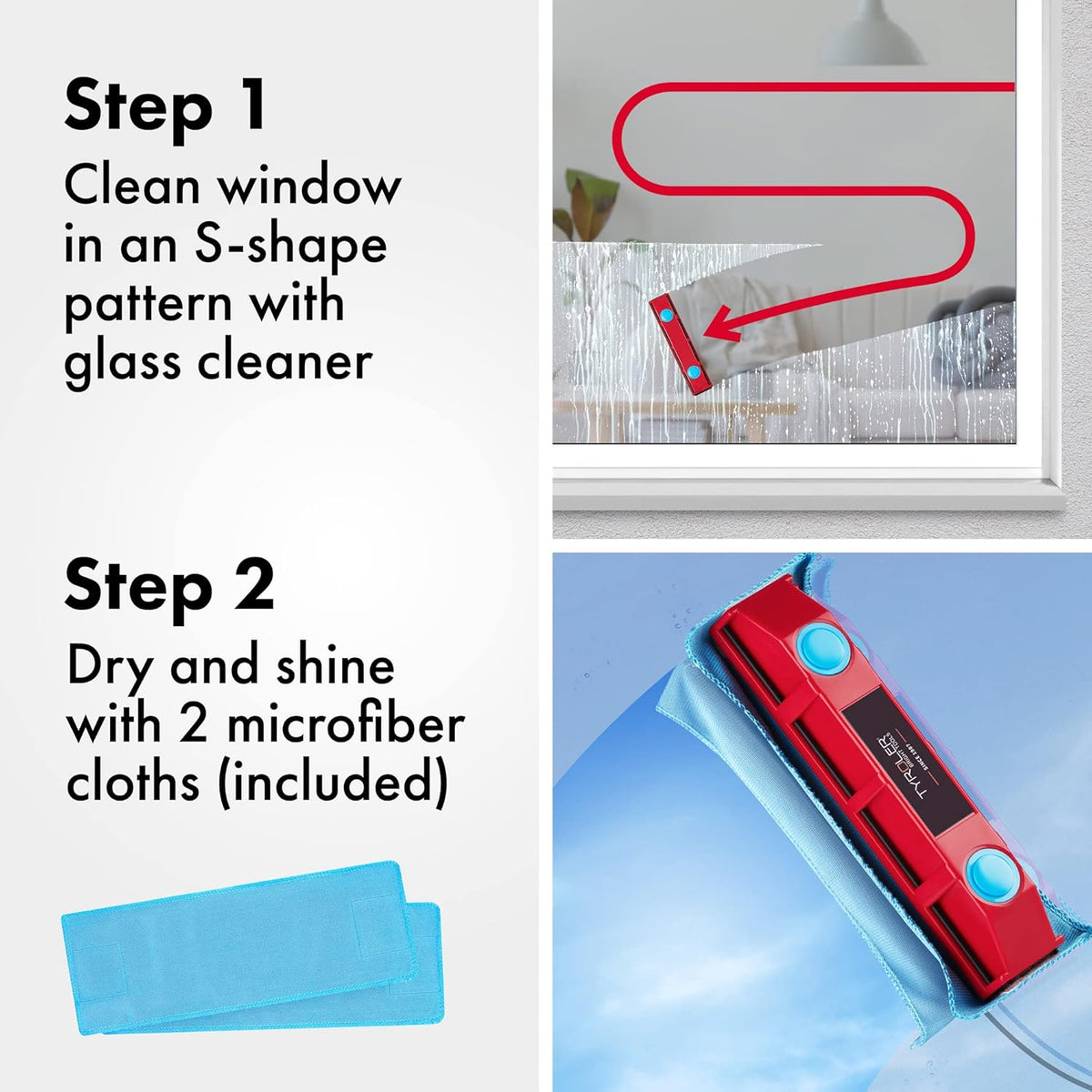 Magnetic Window Cleaner for Double Glazed Windows, Pack of 2 J355