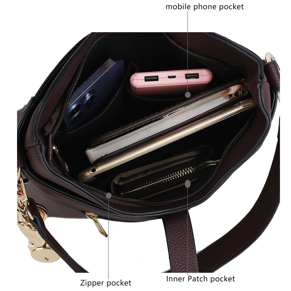Vegan Leather Womens Shoulder Handbag F4984