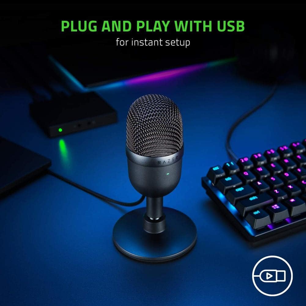 Black USB Streaming Microphone with Supercardioid Pick-Up Pattern P258