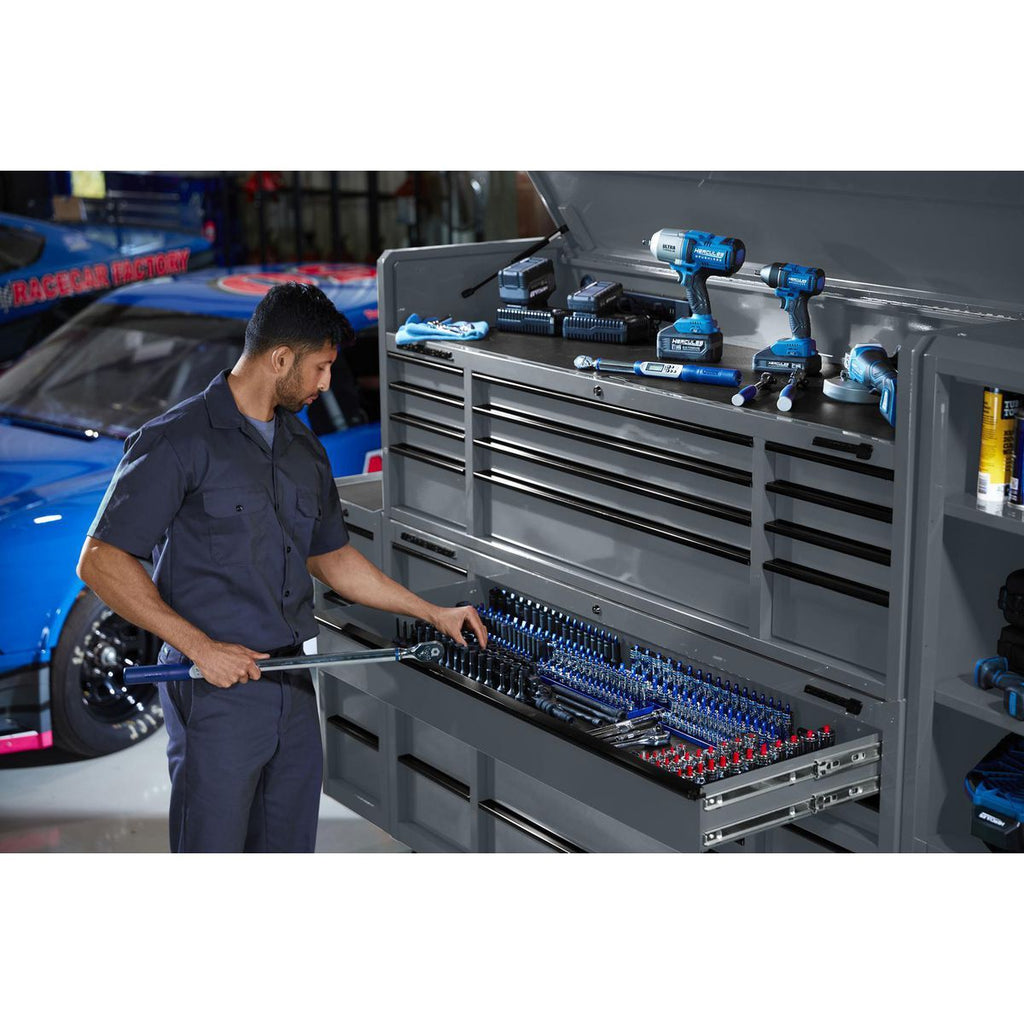72 in. x 22 in. Slate Gray Triple-Bank Roll Cab R18437