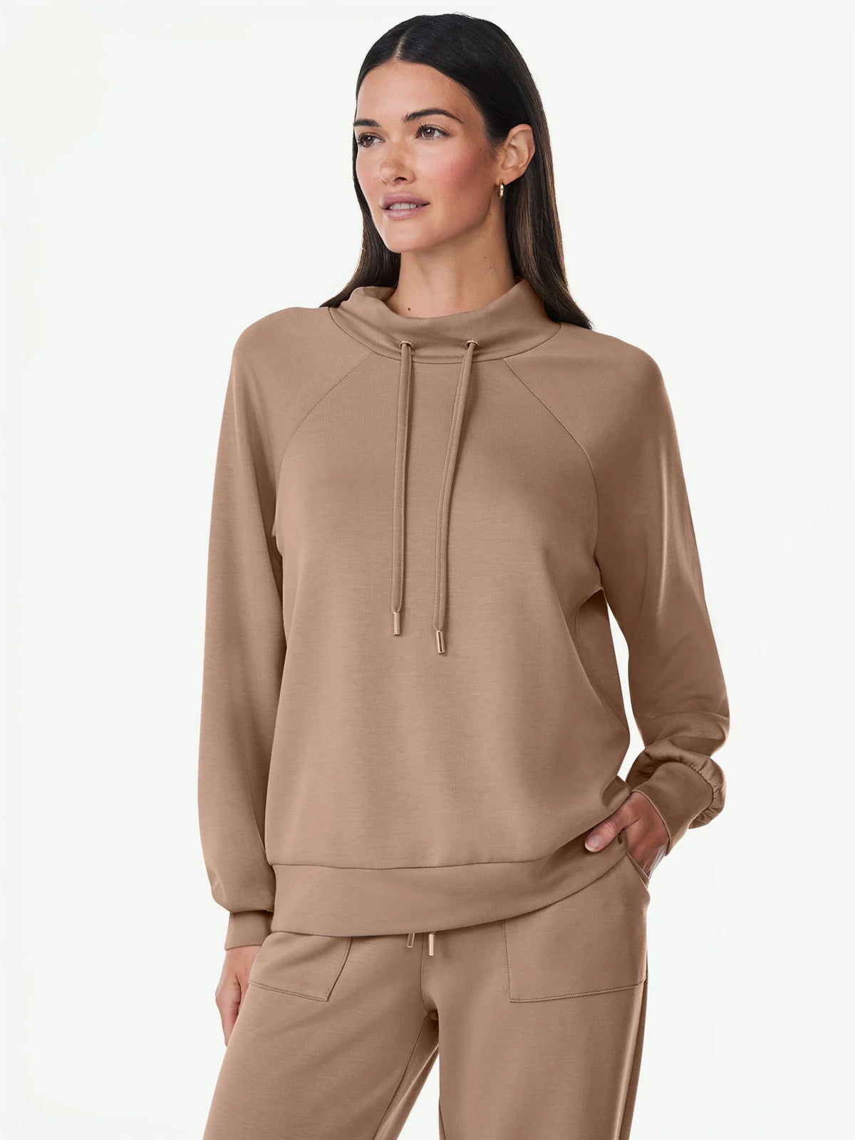 Women's Scuba Knit Funnel Neck Sweatshirt P889