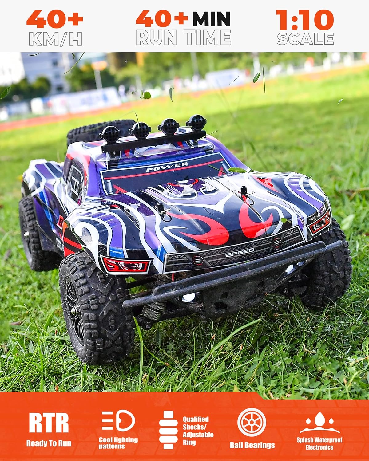 Remote Control Truck 4WD Electric Toy Off Road RC Monster Vehicle Car Crawler with 2 Rechargeable Batteries M568