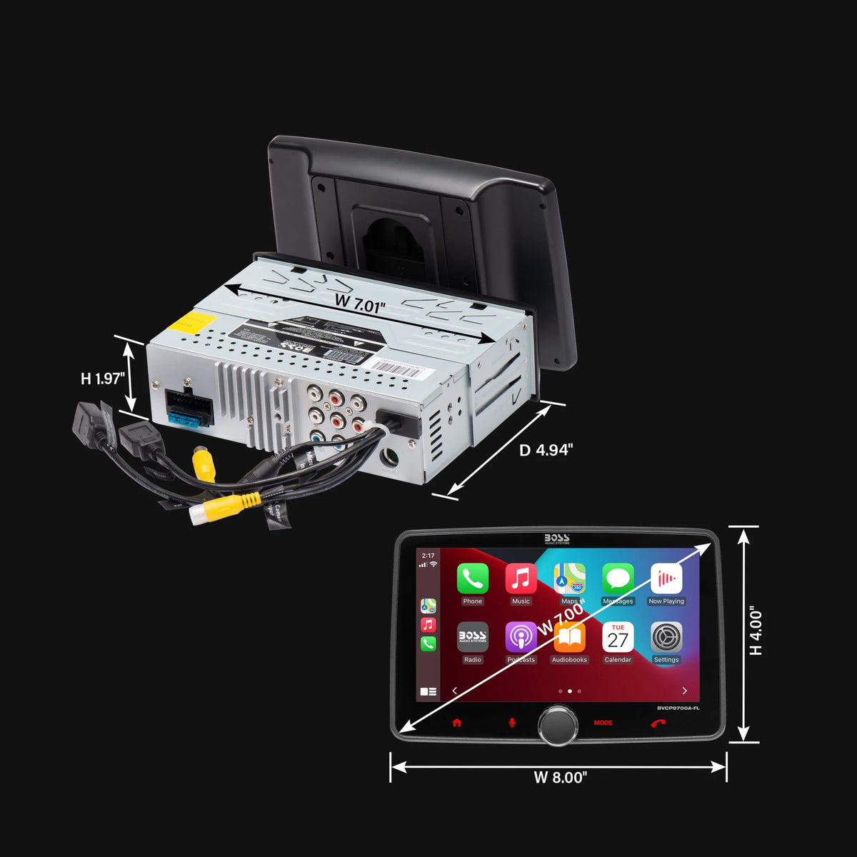 Single Din 7 Inch Touchscreen Car Stereo with Apple CarPlay Android Auto Bluetooth F804418