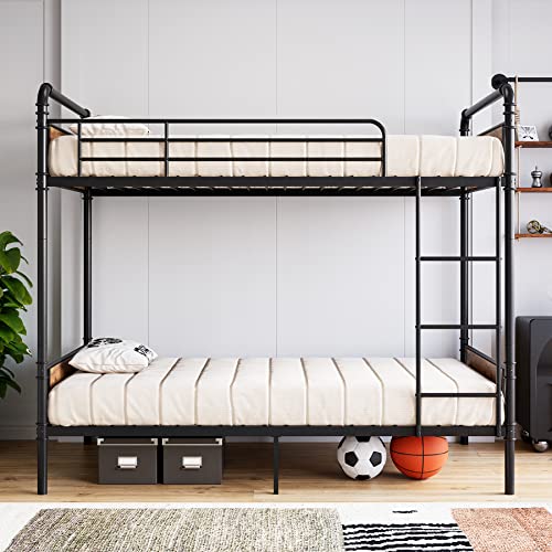 Twin Over Twin Heavy Duty Metal Bunk Bed with Ladders K235