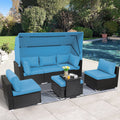 7 Piece Outdoor Sectional Sofa Set with Retractable Canopy W812330
