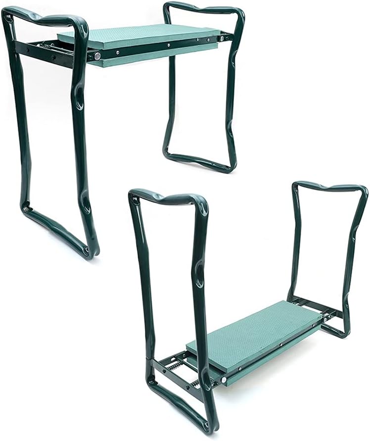 Garden Kneeler Seat Foldable Stool with Tool Bag EVA Foam Pad R10642