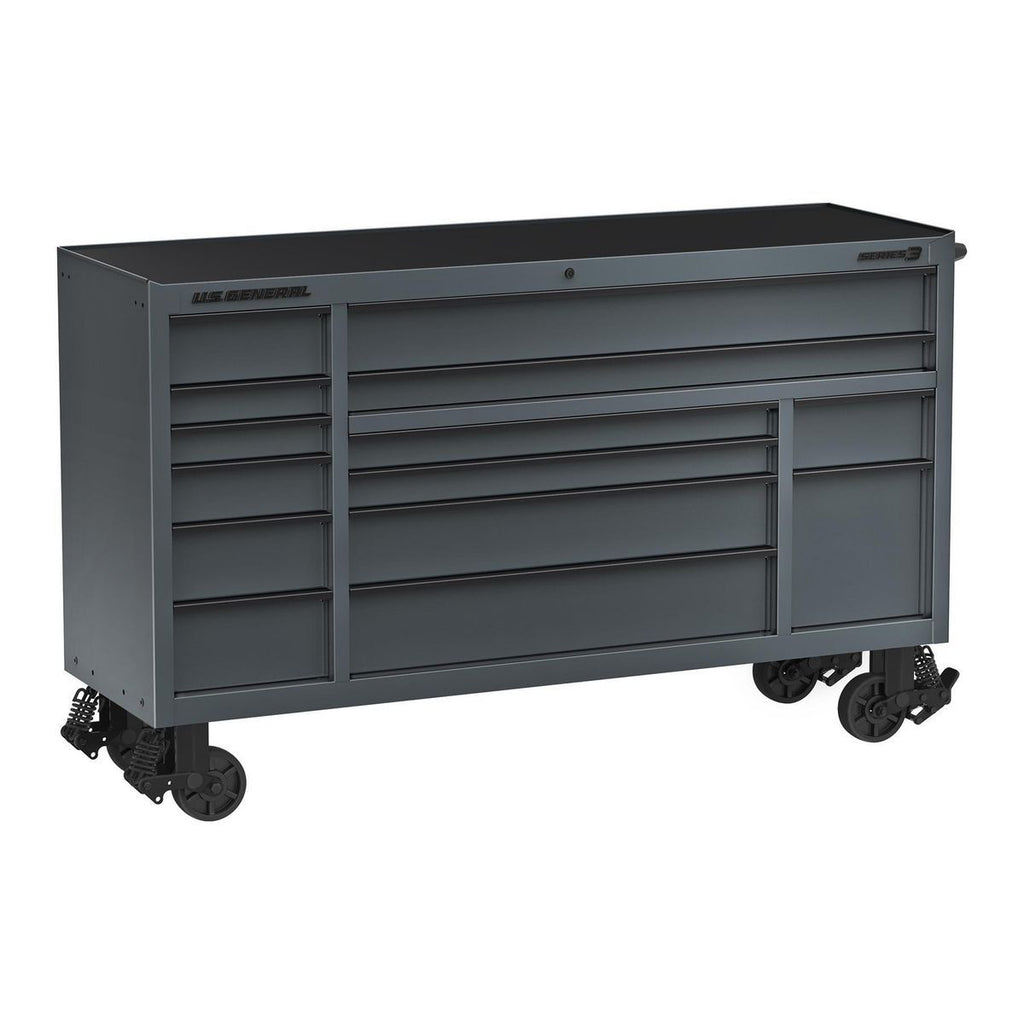 72 in. x 22 in. Slate Gray Triple-Bank Roll Cab R18437
