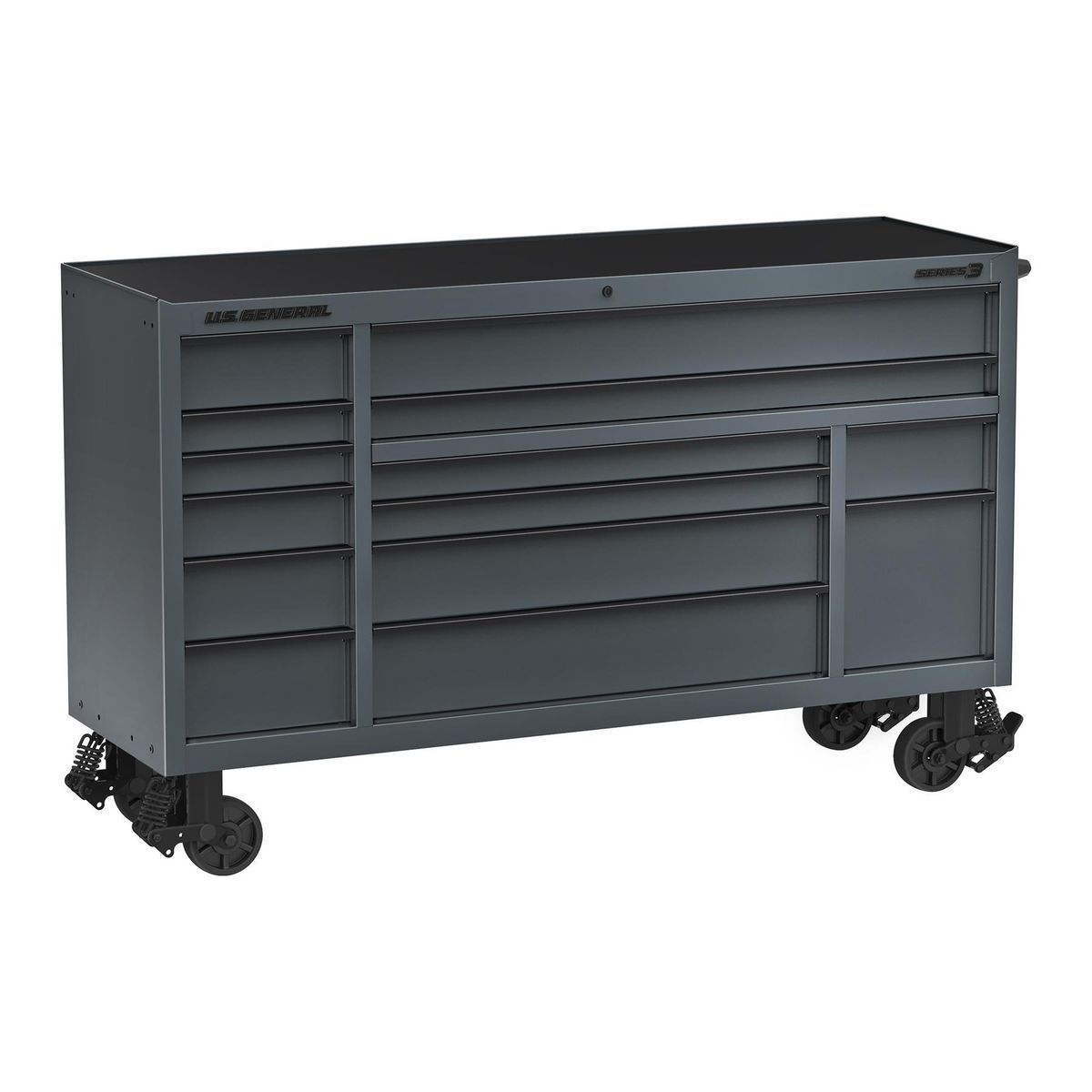 72 in. x 22 in. Slate Gray Triple-Bank Roll Cab R18437