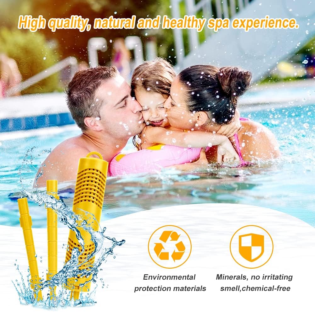 Spa Mineral Stick 4 Pack Hot Tub Filter with 4 Months Lifetime Cartridge Universal (Yellow) Pack of 2 Q254