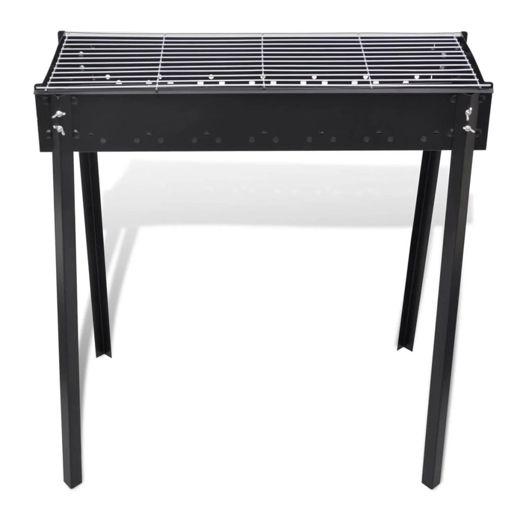 Charcoal BBQ Stand Steel Barbecue Grill Black D214