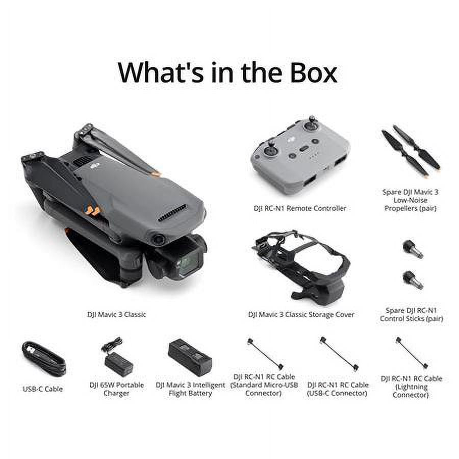 Mavic 3 Classic Drone with RC-N1 Remote Controller Bundle with 128GB microSD Card B52703