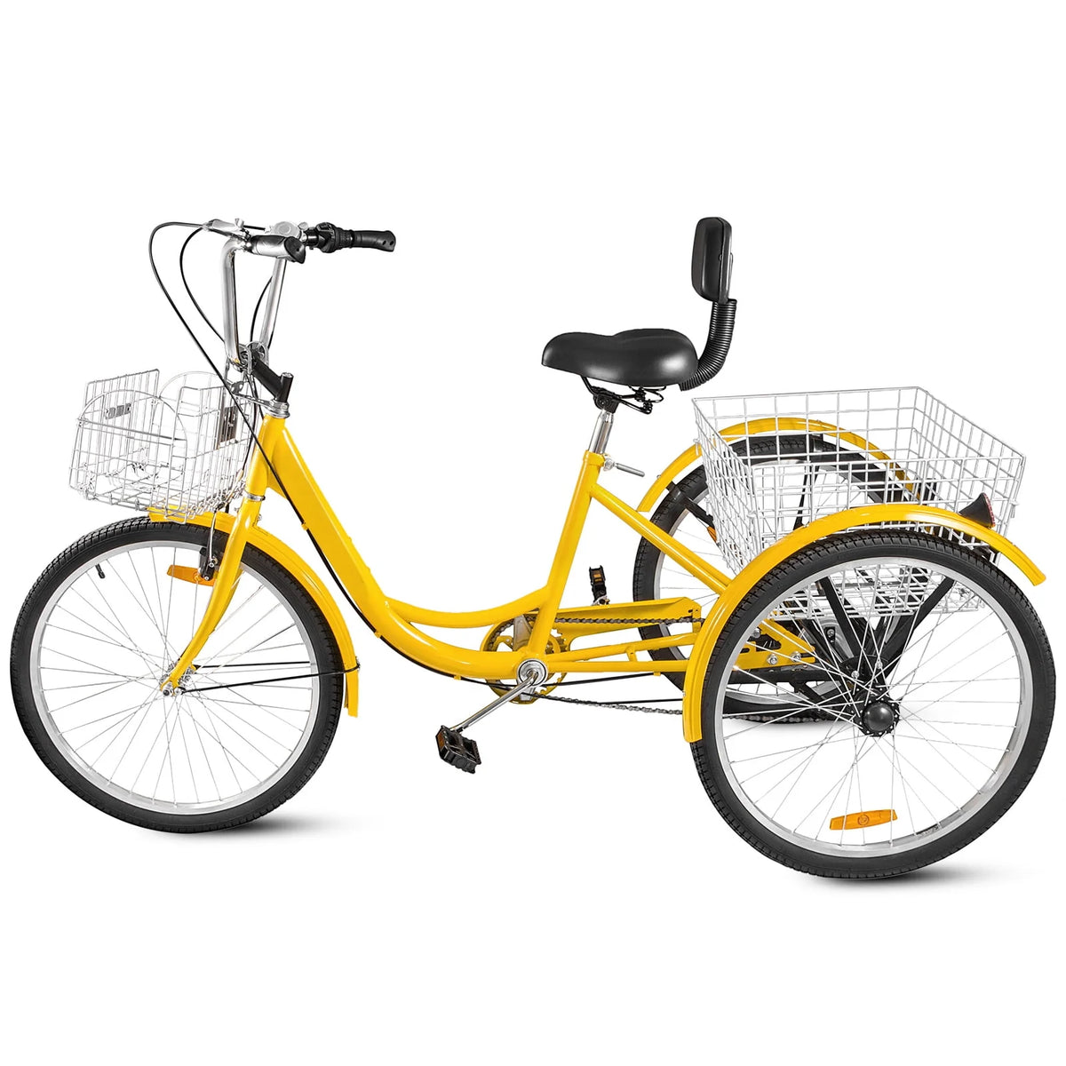 24 Adult Tricycle 7-Speed Three Wheel Bike with Basket D943238