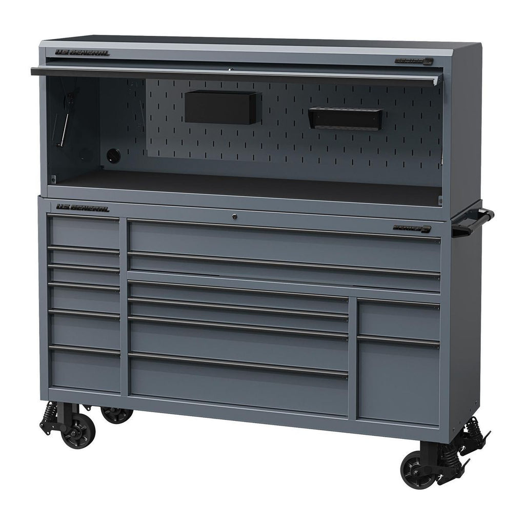 72 in. x 22 in. Slate Gray Triple-Bank Roll Cab R18437