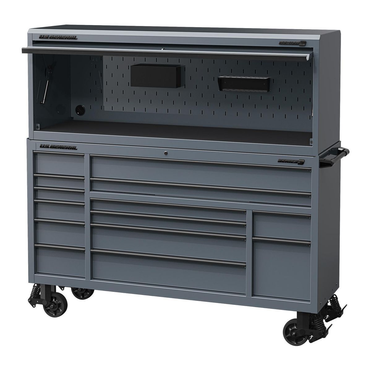 72 in. x 22 in. Slate Gray Triple-Bank Roll Cab R18437
