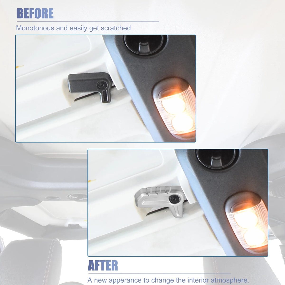 6pcs Hardtop Roof Removal Switch Handle Cover for Jeep Wrangler JL JLU Silver Tone L224