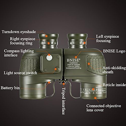 10x50 Waterproof Fogproof BAK4 Binoculars with Harness Strap C5161