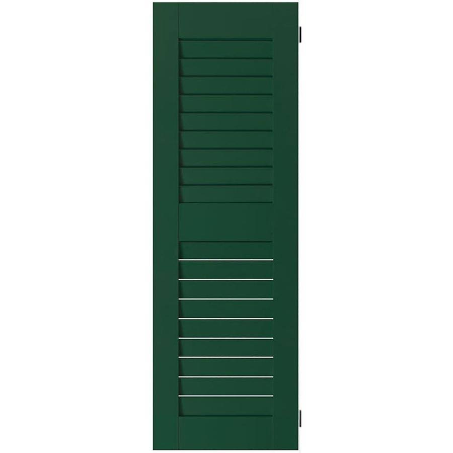 15 in. x 32 in. Exterior Real Wood Louvered Shutters Pair G56966