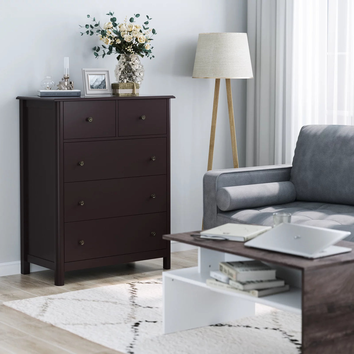 White 5 Drawer Kids Dresser G637447