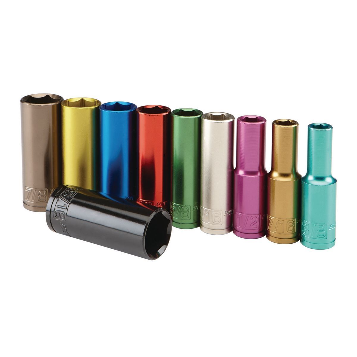 1/2 in. Drive SAE Color-Coded Deep Socket Set, 10-Piece T1708
