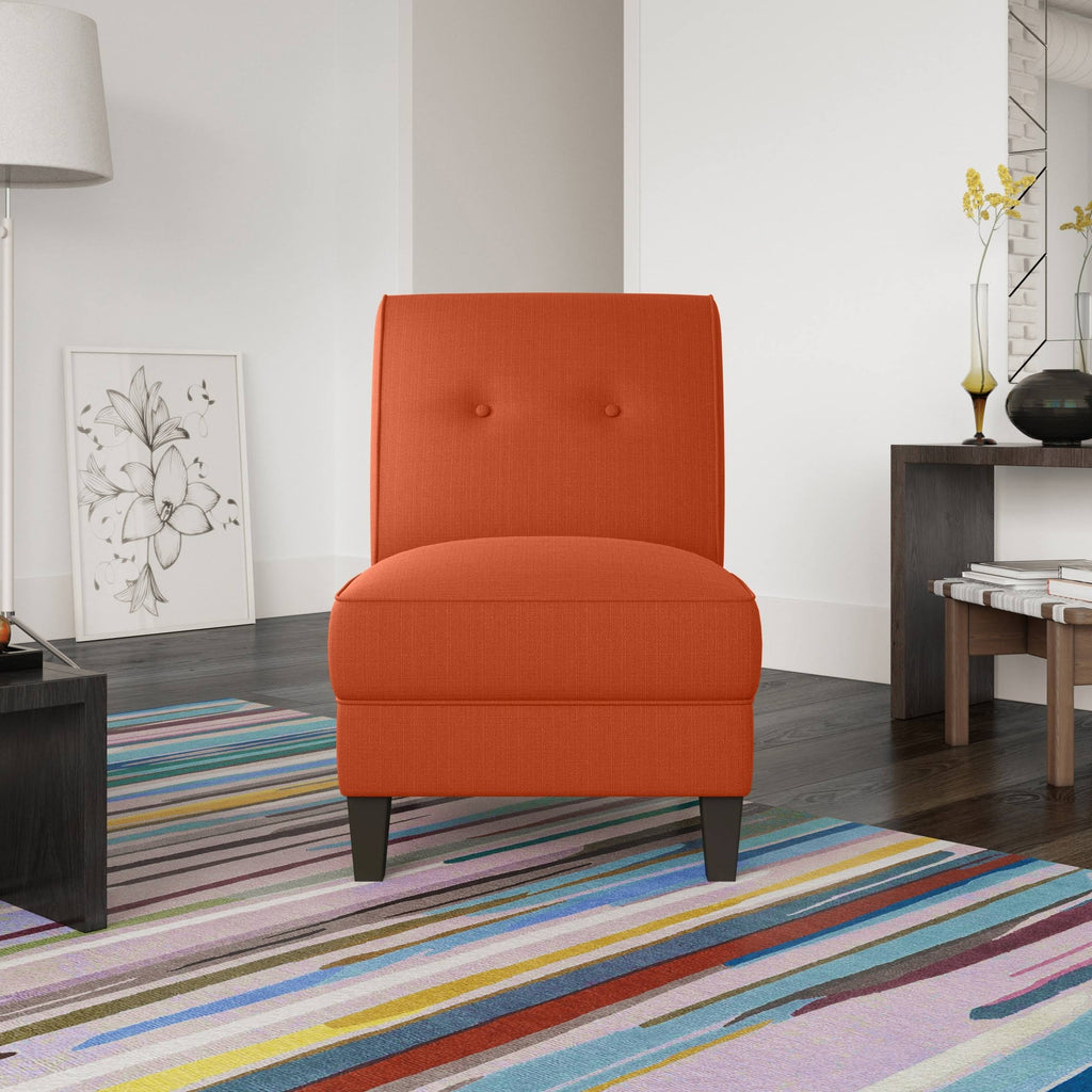 Orange Linen Armless Chair O8690