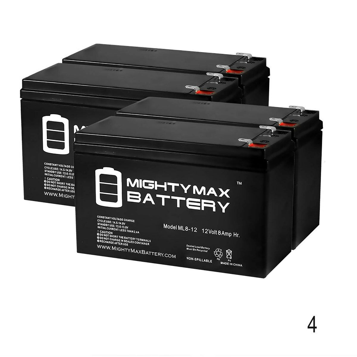 12V 8Ah SLA 4 Pack U858708