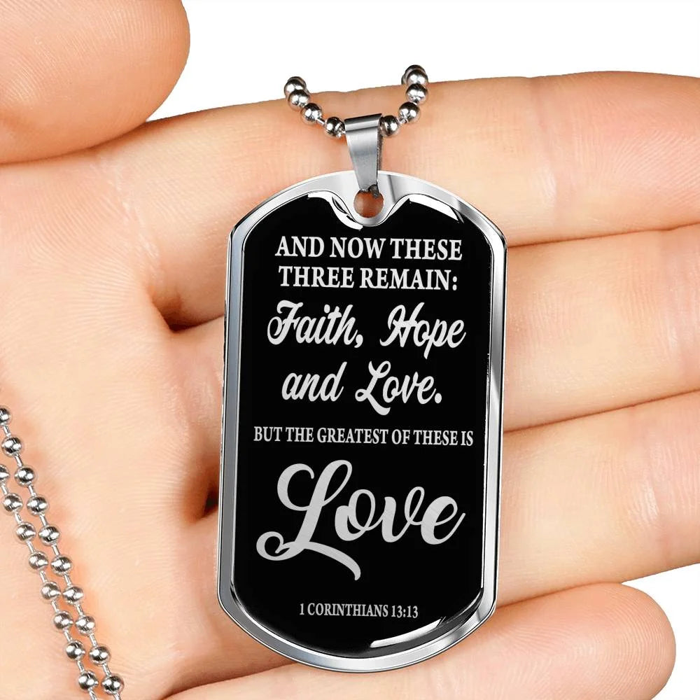 Stainless Steel or 18k Gold Dog Tag Necklace Y380
