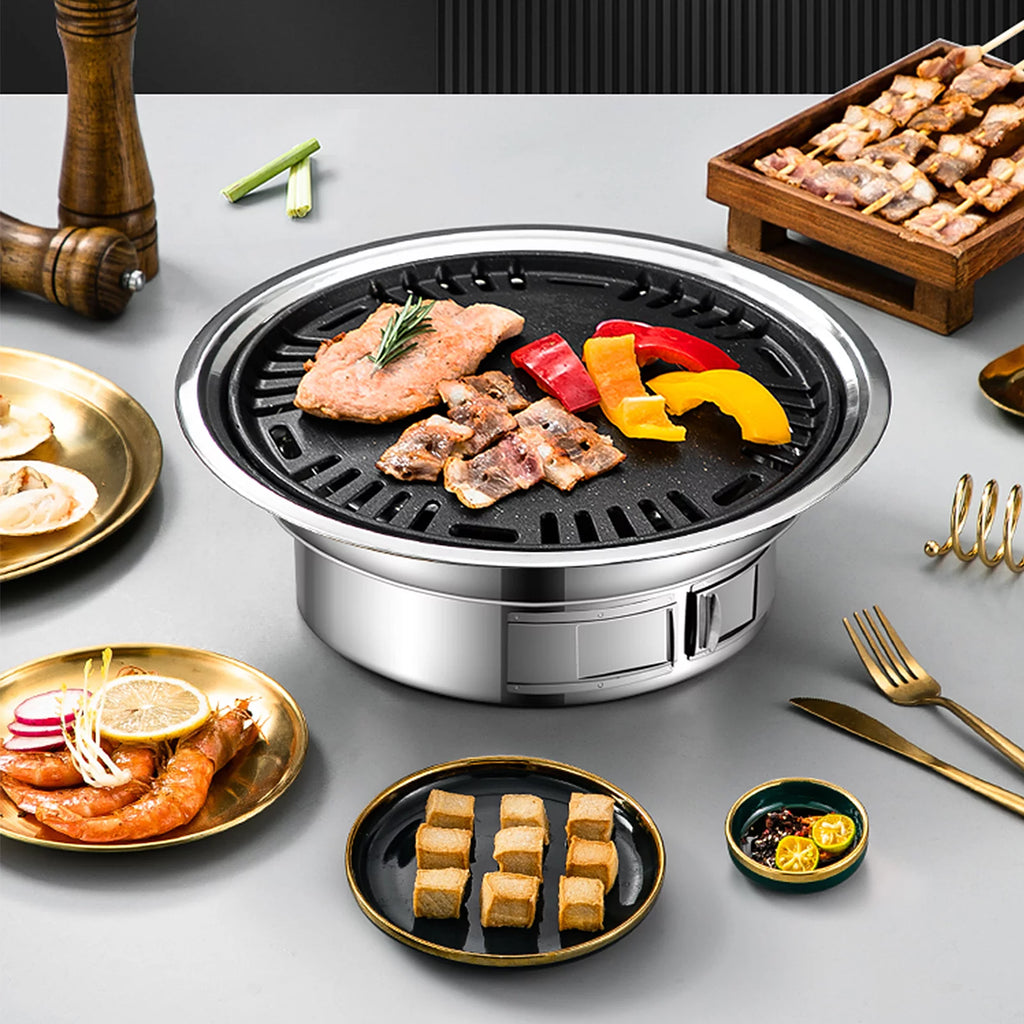 Charcoal Grill Non-stick Portable Stainless Steel BBQ Stove J504