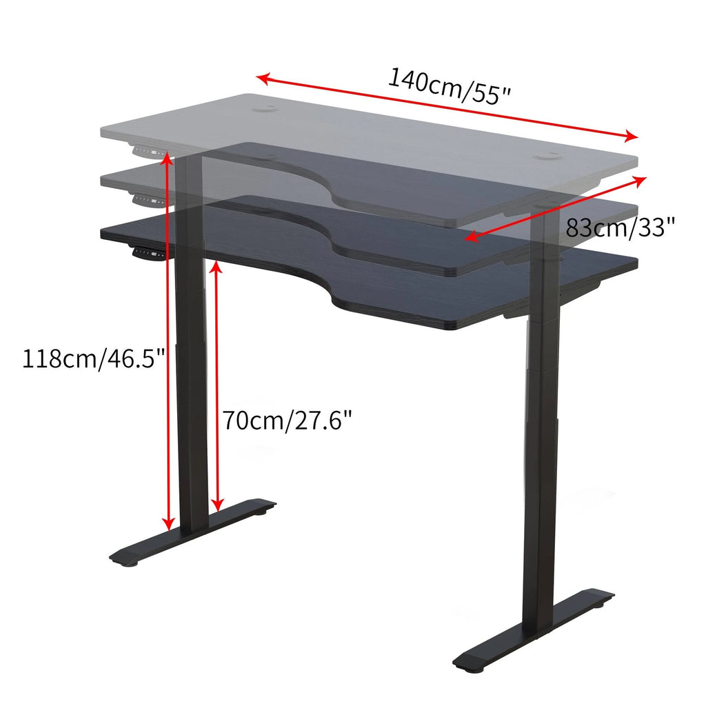 L-Shaped Electric Height Adjustable Standing Desk W74211