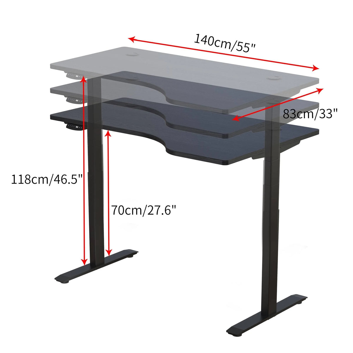 L-Shaped Electric Height Adjustable Standing Desk W74211