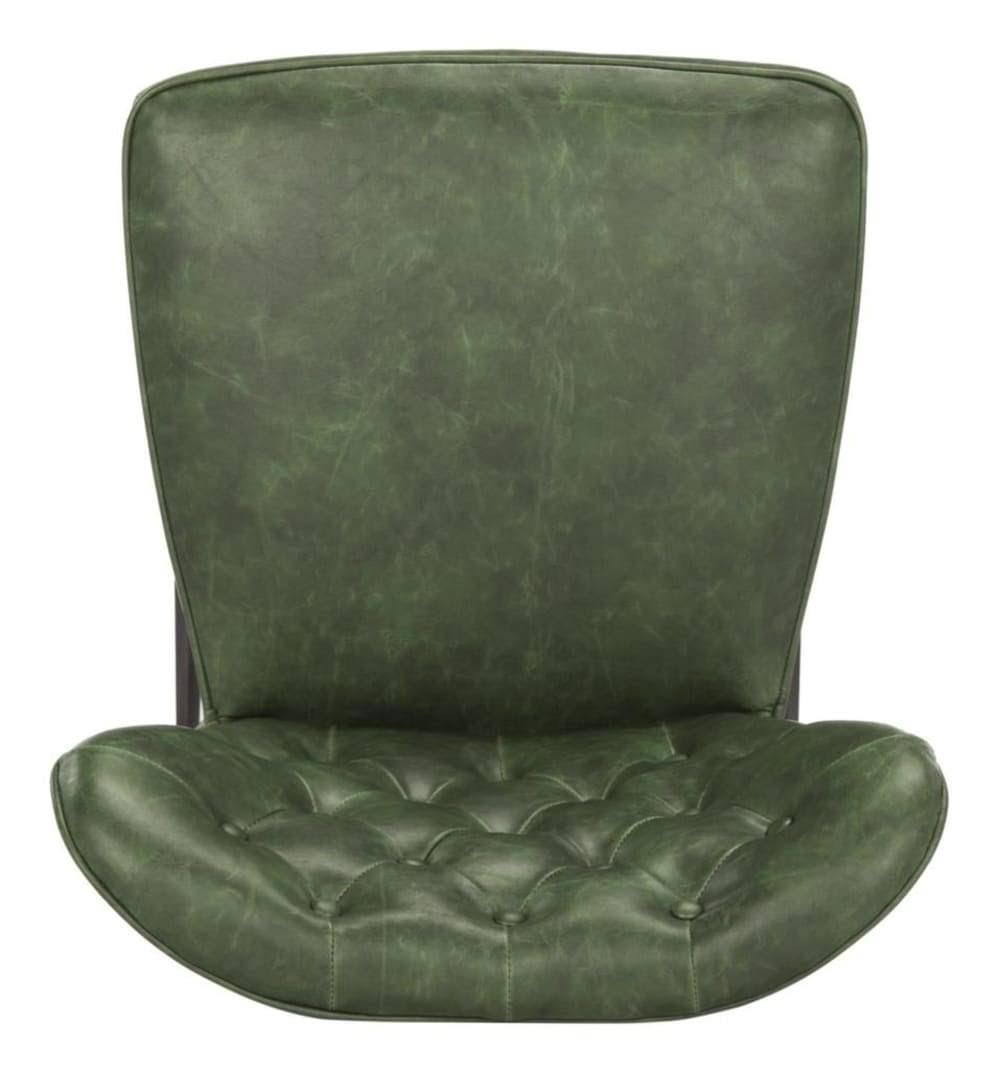 Camel Leather Tufted Swivel Counter Stool Set of 2 D5495