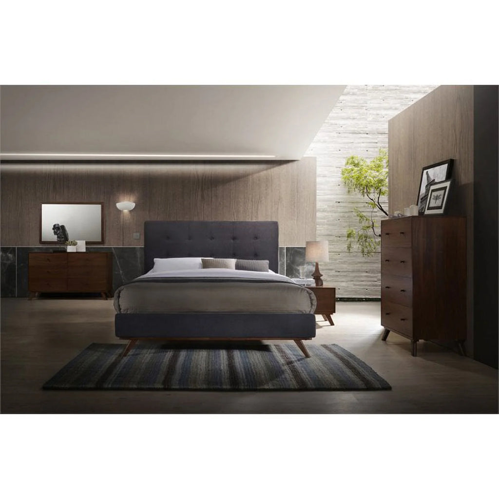 Walnut Veneer and Solid Wood Dresser Q670