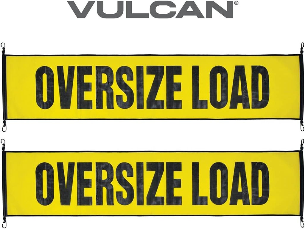 Oversize Load Banner with Heavy Duty Metal Hooks 18 Inch x 84 Inch Pack of 2 O211999