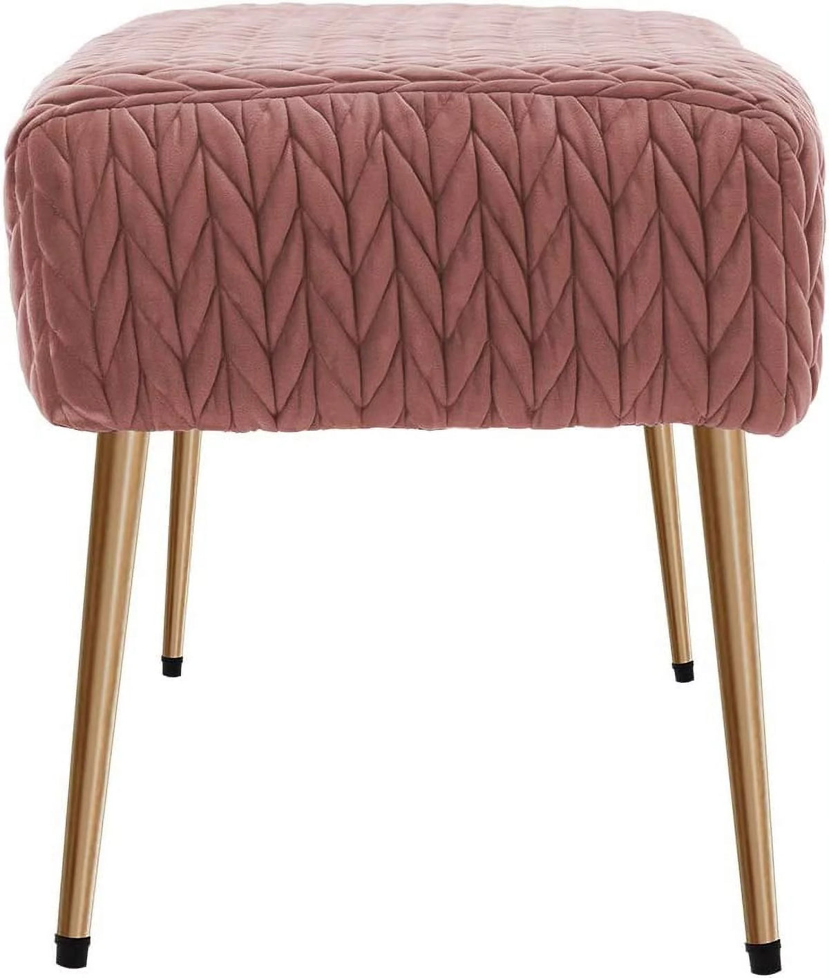 Pink Velvet Upholstered Ottoman Bench X65835