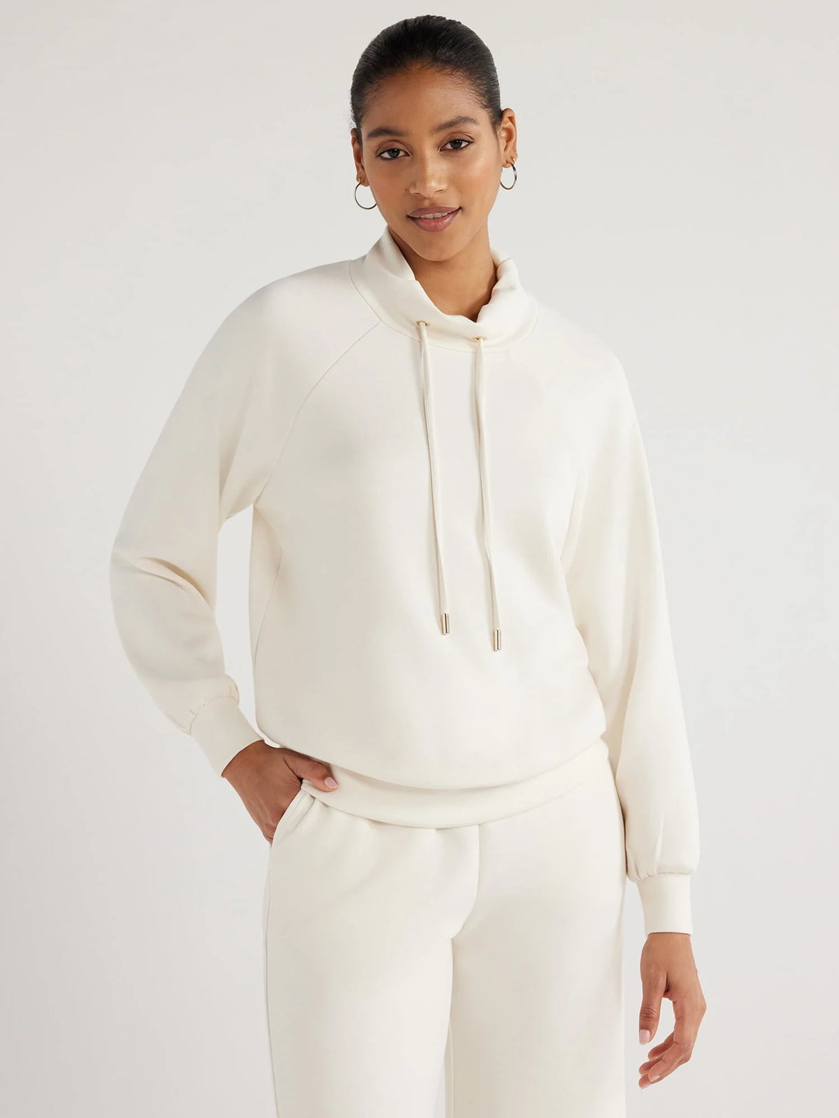 Women's Scuba Knit Funnel Neck Sweatshirt P889