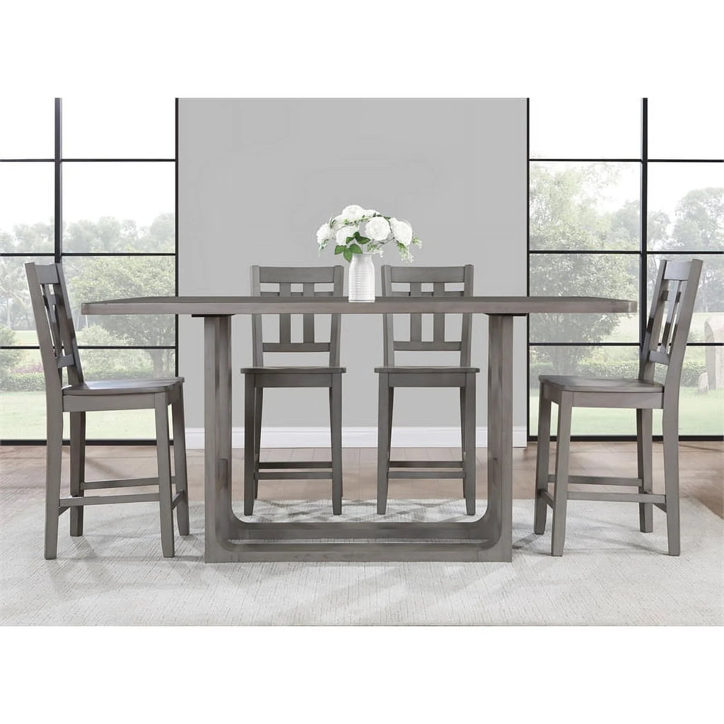 Gray Wood 5-Piece Counter Height Dining Set M954
