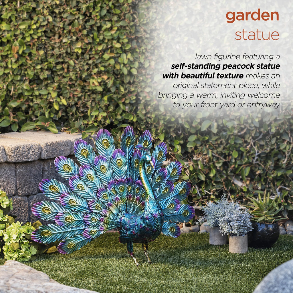 22" Peacock Garden Statue D764
