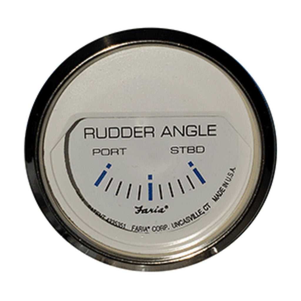 2x22 Rudder Angle Indicator, Chesapeake White w/Stainless Steel U962