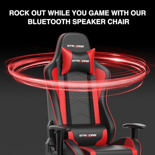 Gaming Chair with Footrest Speakers Bluetooth Ergonomic C636