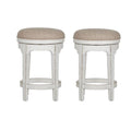 Antique White Console Swivel Stool Set W8945