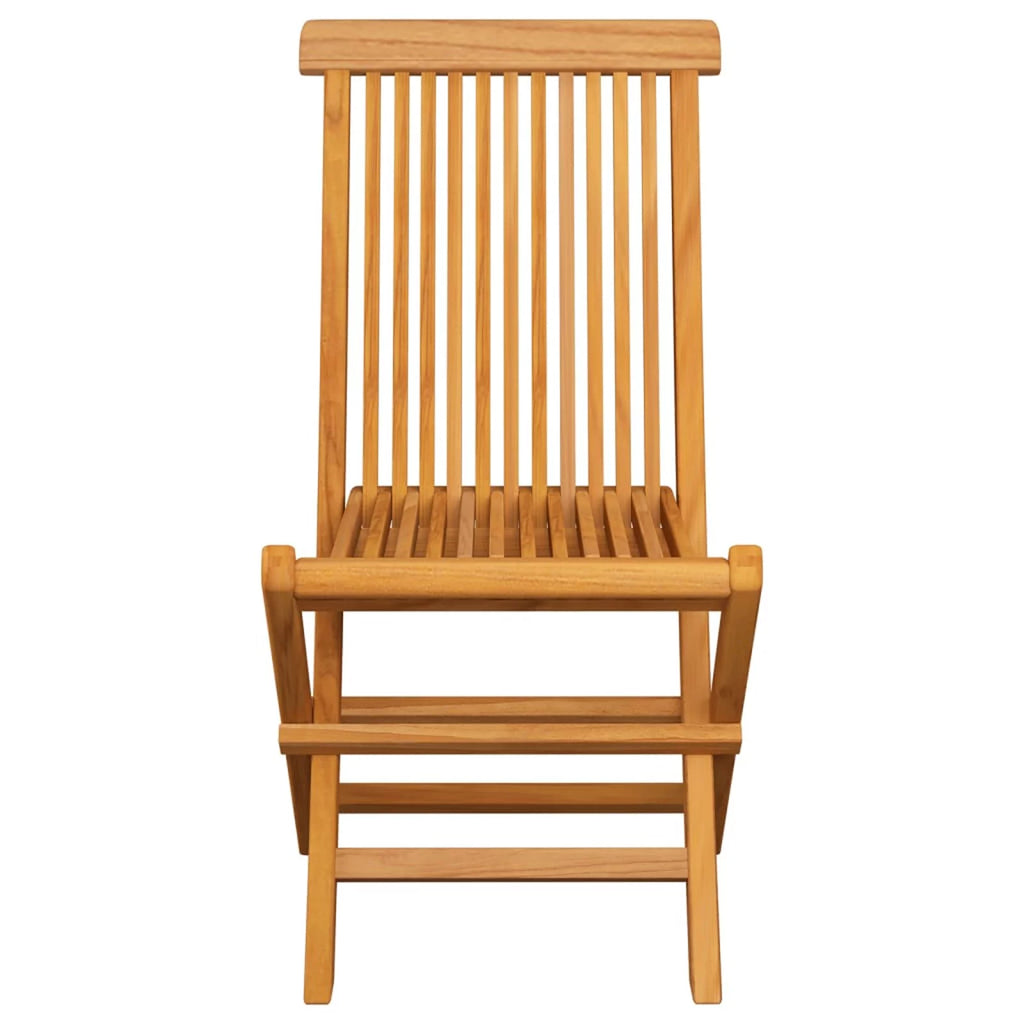 Set of 8 Wooden Foldable Outdoor Dining Chairs with Green Cushion U625