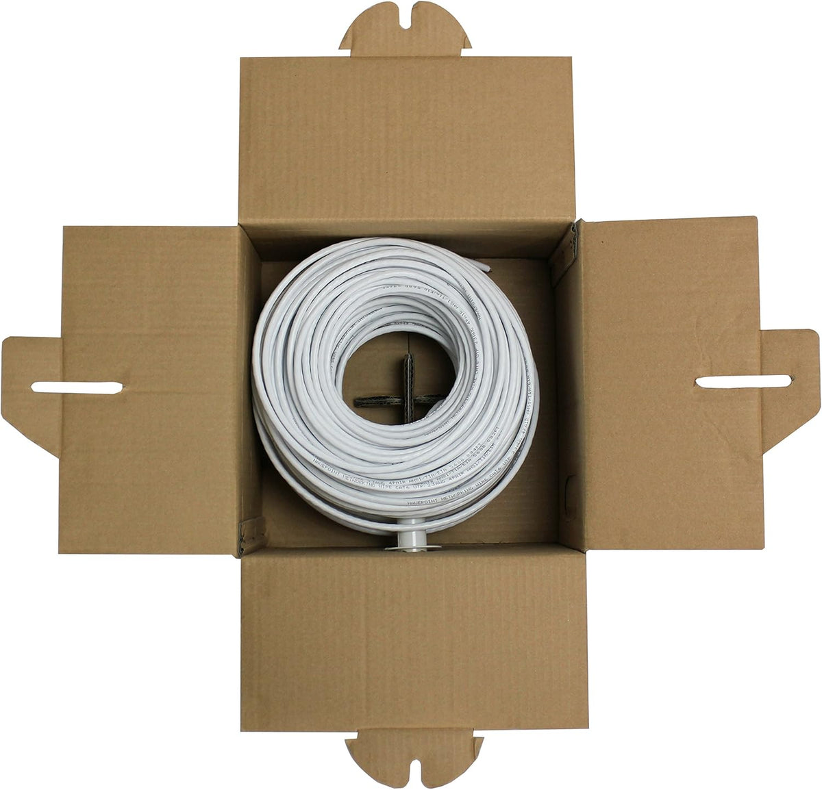 Cat6 Bulk Ethernet Cable, 250ft, White, Solid, 550MHz, 23AWG, UTP E87670