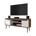 Rustic Brown & White TV Stand X248779