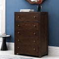 Brown Solid Wood 5 Drawers Chest G676