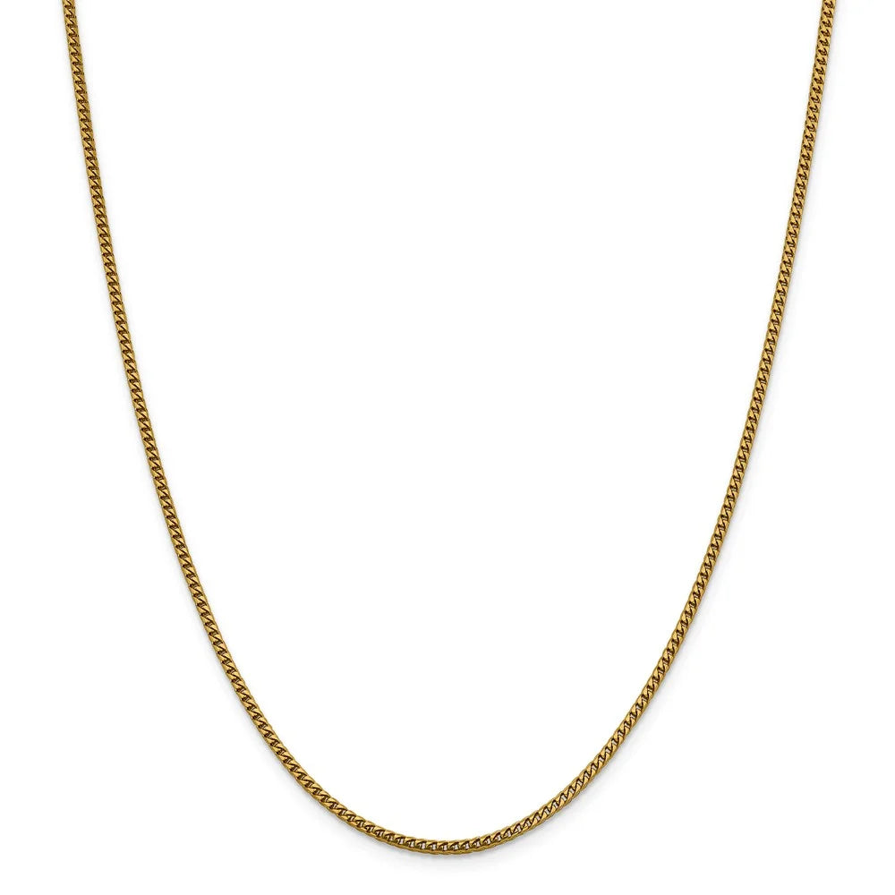 14kt Yellow Gold 2mm Franco Chain 20 inch Lobster Clasp F387