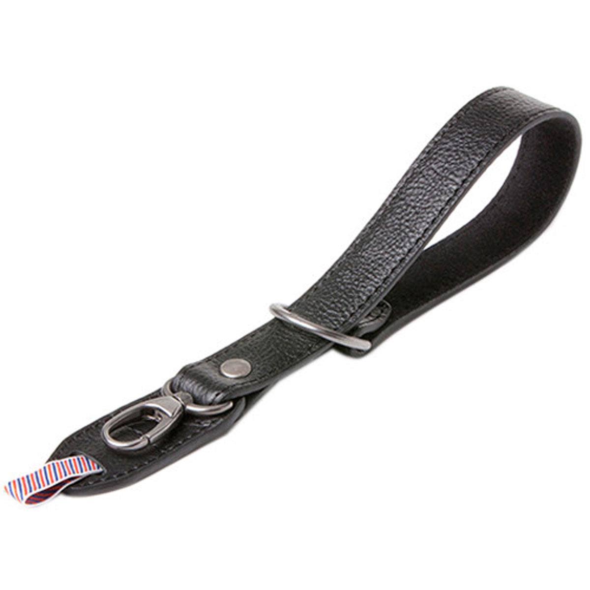 Grained Black Leather Camera Wrist Strap W756