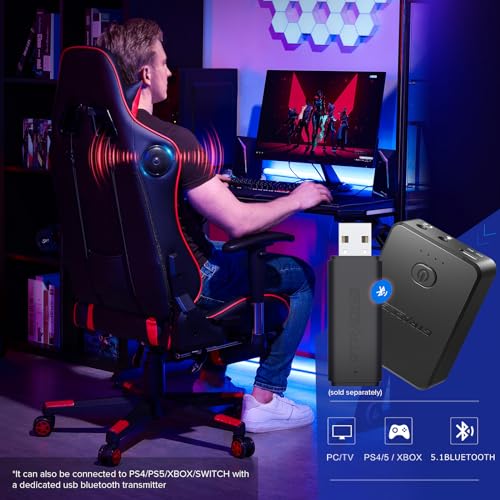 Gaming Chair with Footrest Speakers Bluetooth Ergonomic C636
