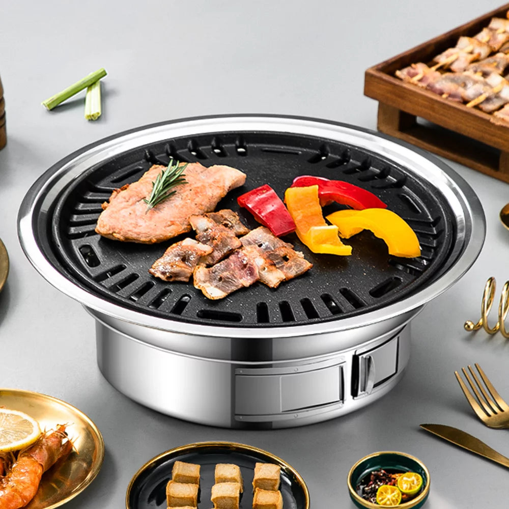 Charcoal Grill Non-stick Portable Stainless Steel BBQ Stove J504