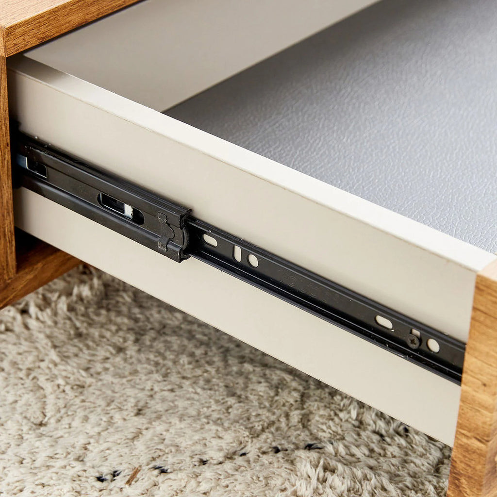 Modern Coffee Table with 2 Drawers White Finish B95522