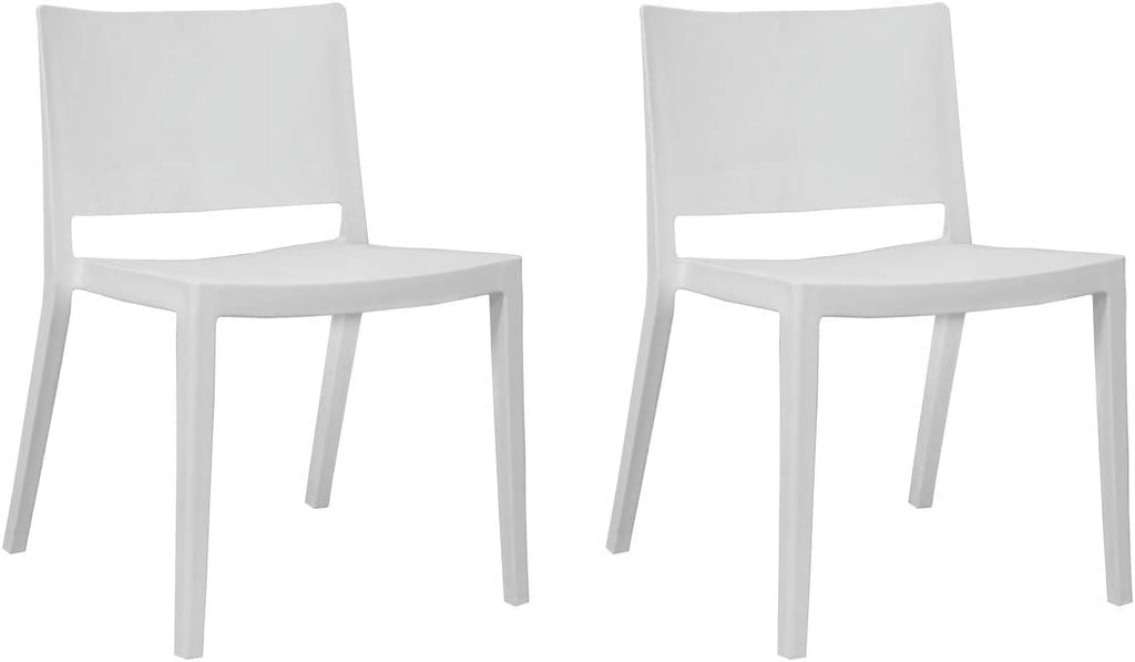 White Molded Plastic Side Chairs Set of 2 W766265