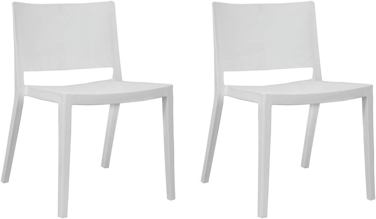 White Molded Plastic Side Chairs Set of 2 W766265
